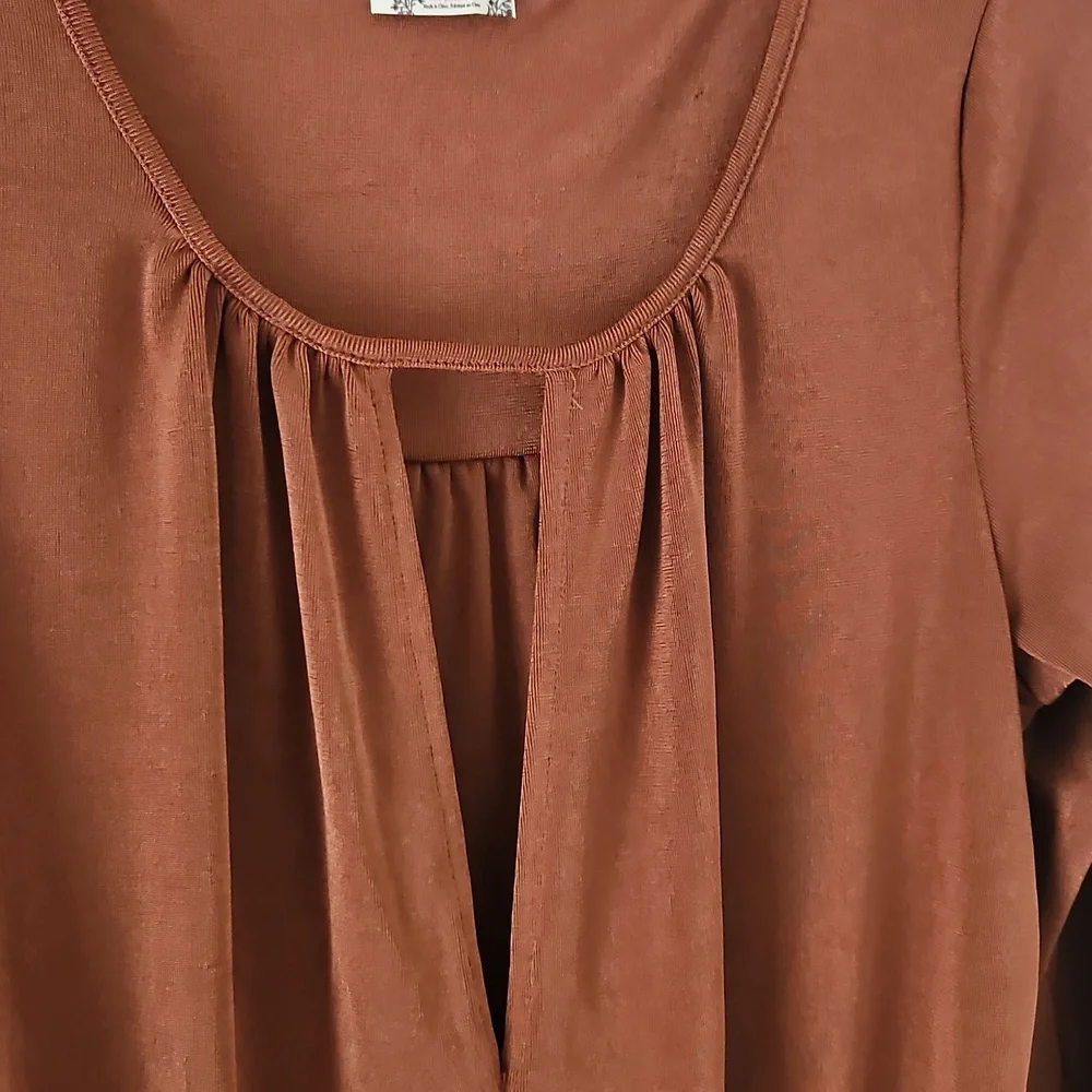 Free People Brown Long Sleeve Bodysuit